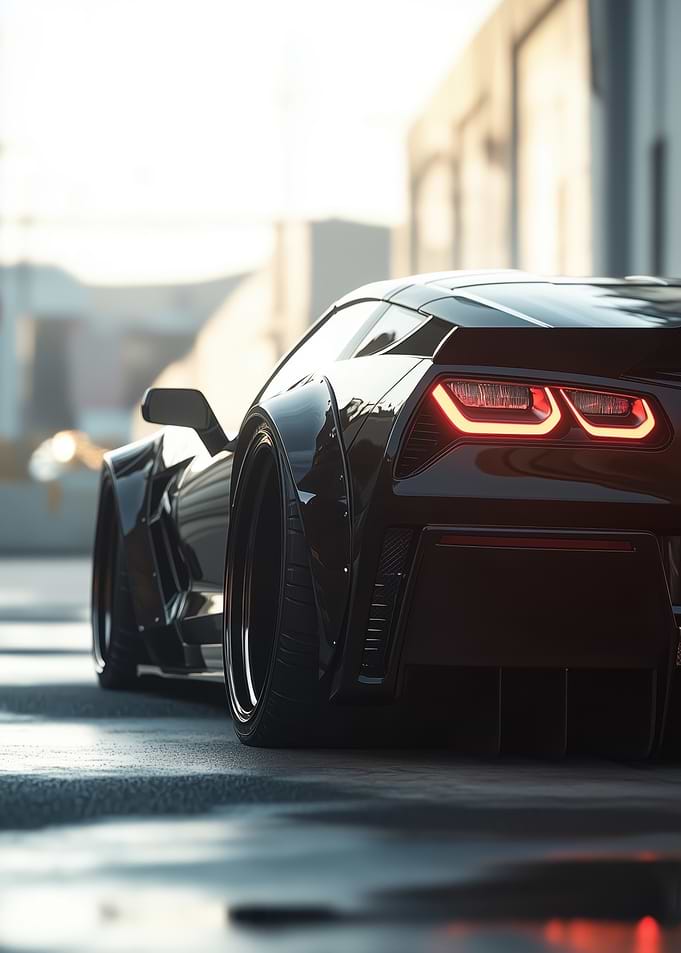 Black Corvette Rear View