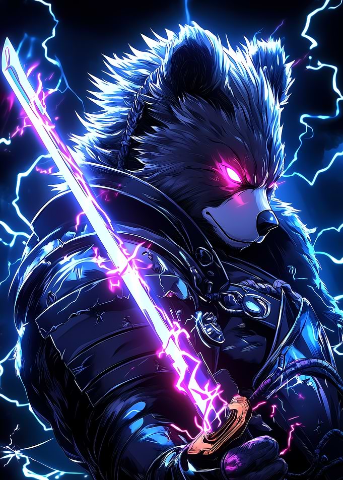 Electric Bear Warrior Animal
