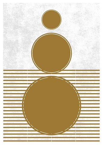 Gold Circles Abstract Art