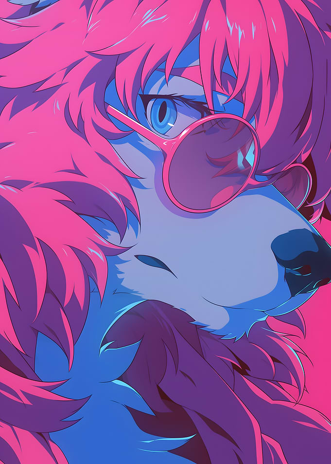 Pink Wolf in Sunglasses