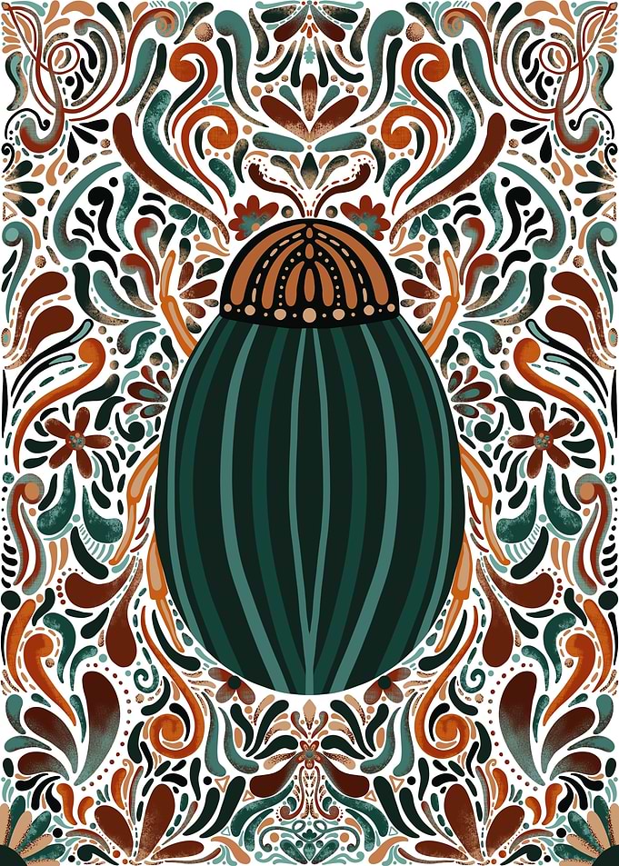 Abstract Beetle Illustration