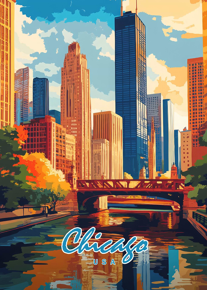 Chicago Skyline Poster
