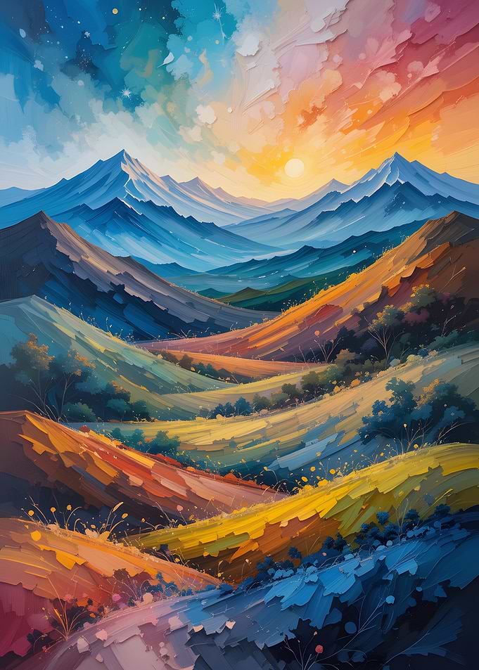 Colorful Mountain Landscape