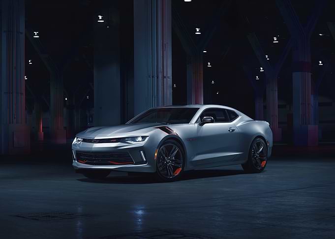 Silver Camaro in Urban Setting