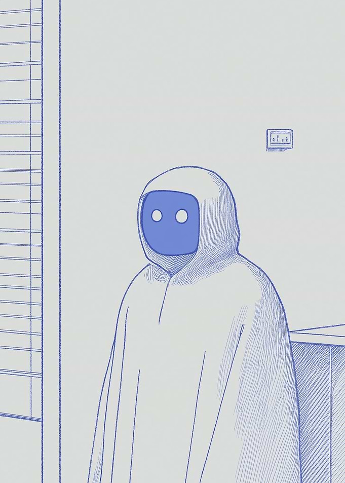 Hooded Figure in Blue