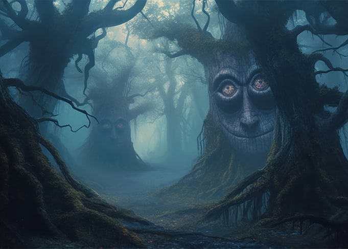 Ancient Woods Scary Forest Faces