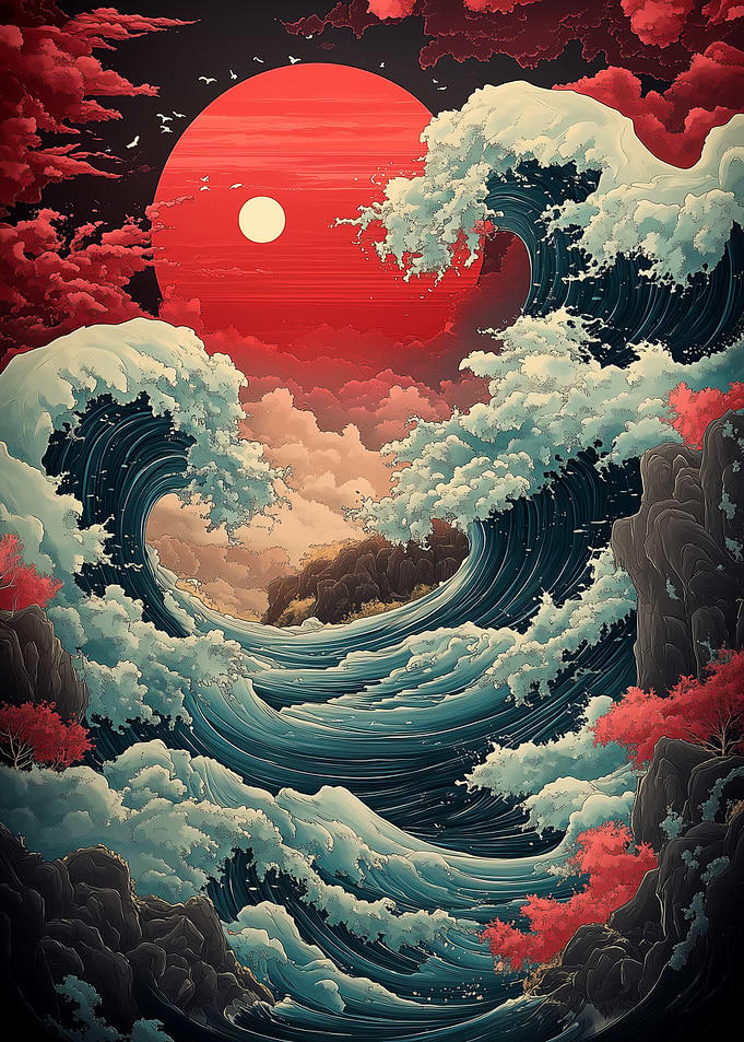 Giant Wave Sunset
