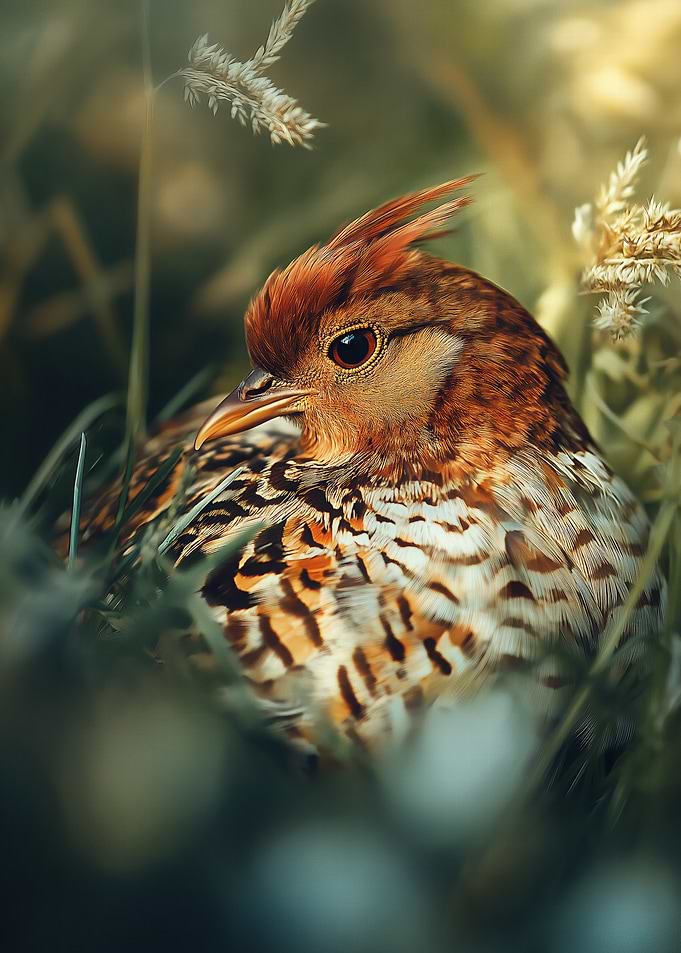 Ruffed Patridge in Grass