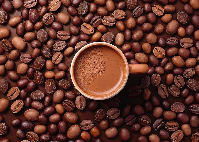 Coffee Cup and Beans