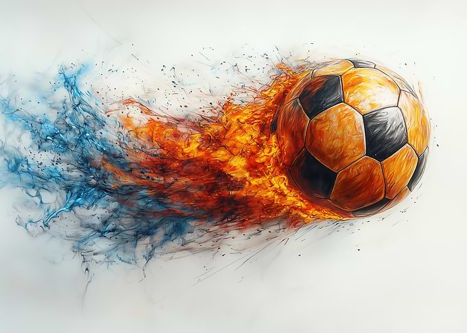 Fiery Soccer Ball
