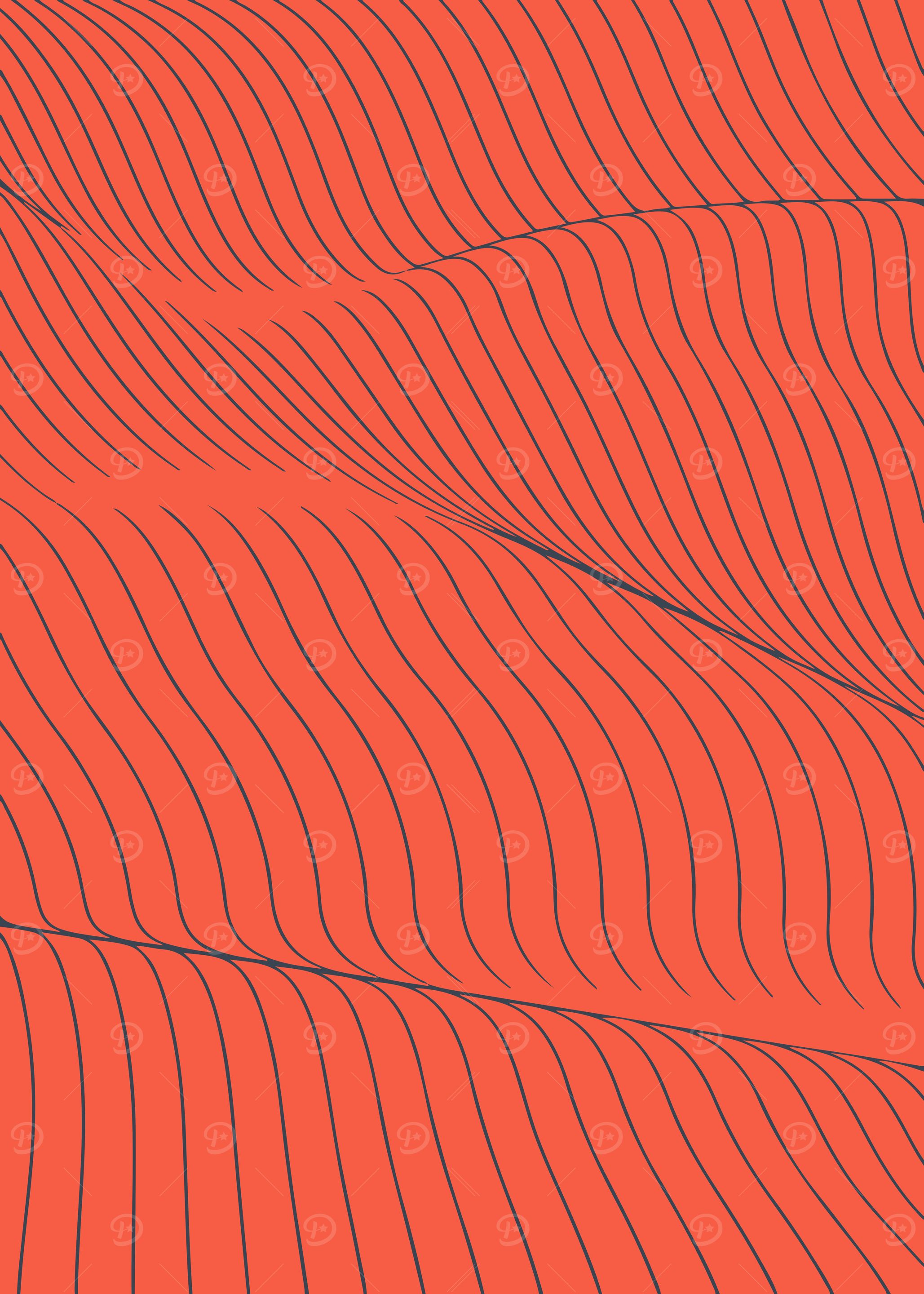 Flowing Line Pattern in Red