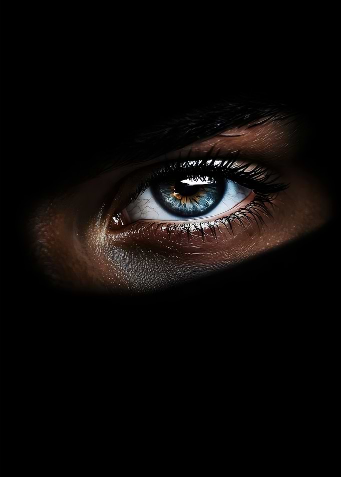 Close-up Eye with Blue Iris