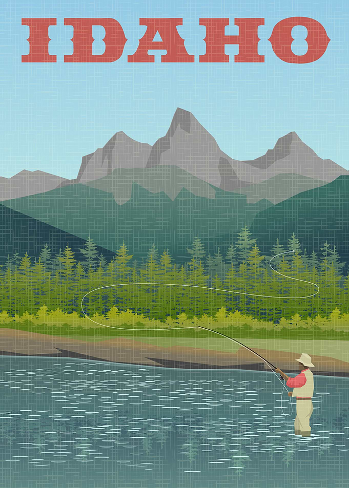 Idaho Fishing Poster
