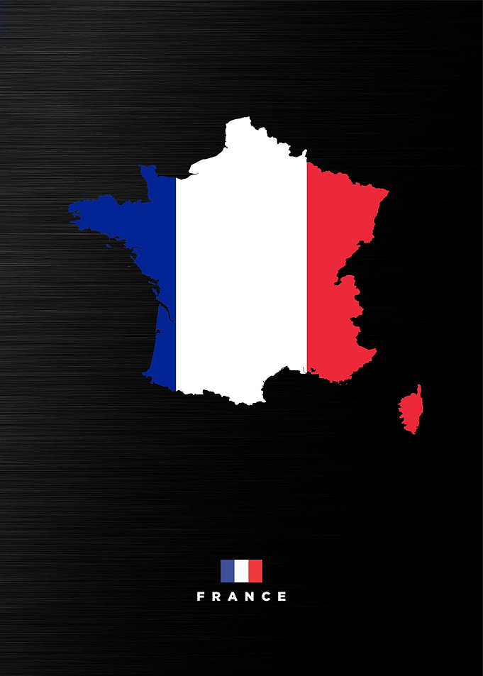 France Map with Flag