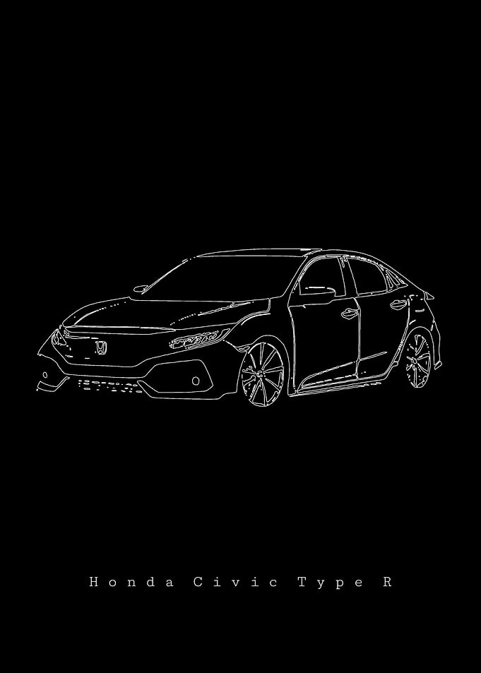 Honda Civic Type R Line Art
