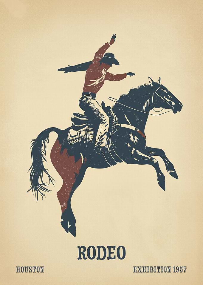 Vintage Rodeo Bucking Bronco