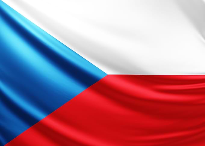Czech Republic Flag, Realistic flag of the Czech