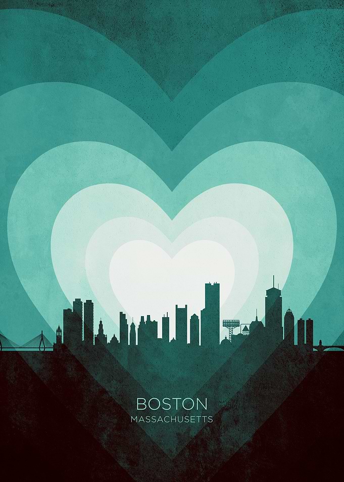 Paris France Skyline Hearts Teal