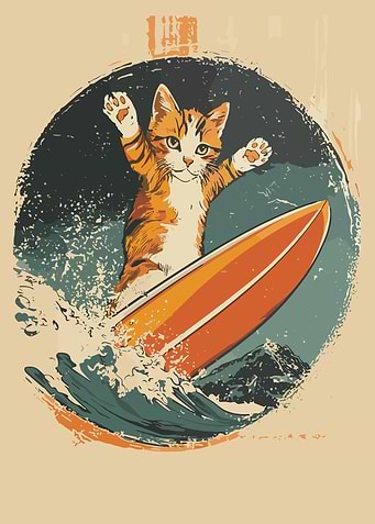Cat Surfing