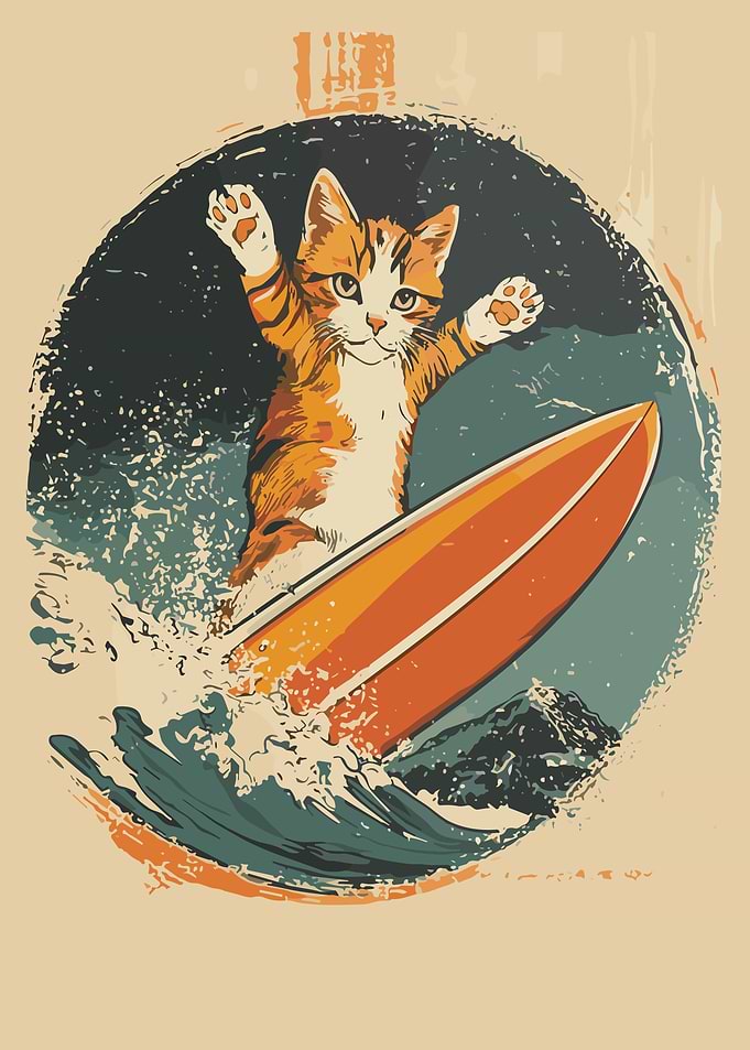 Cat Surfing