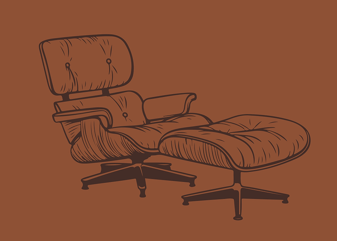Mid-Century Modern Lounge Chair in Brown