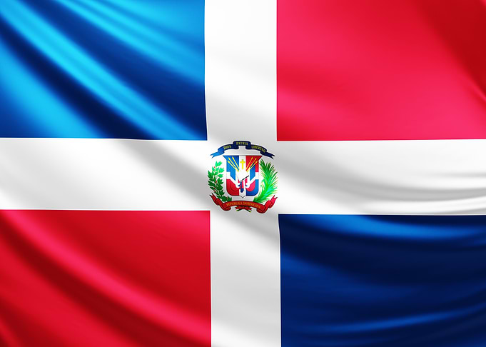 Dominican Republic Flag, realistic flag of Dominican Republic