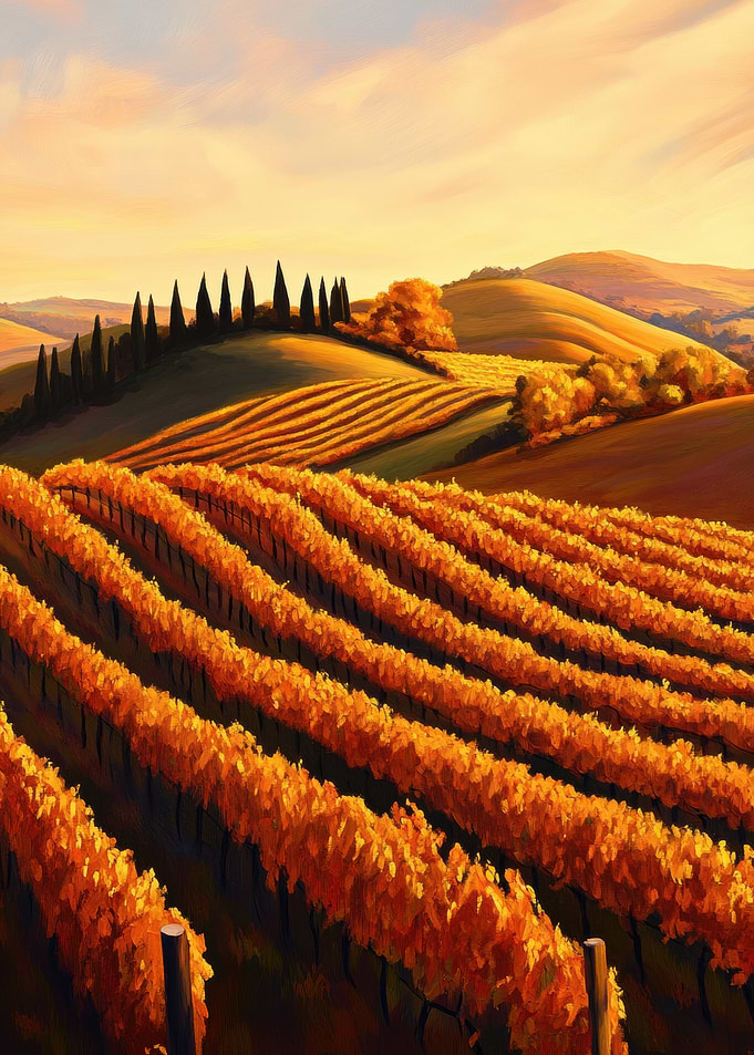 Tuscan Vineyard Sunset