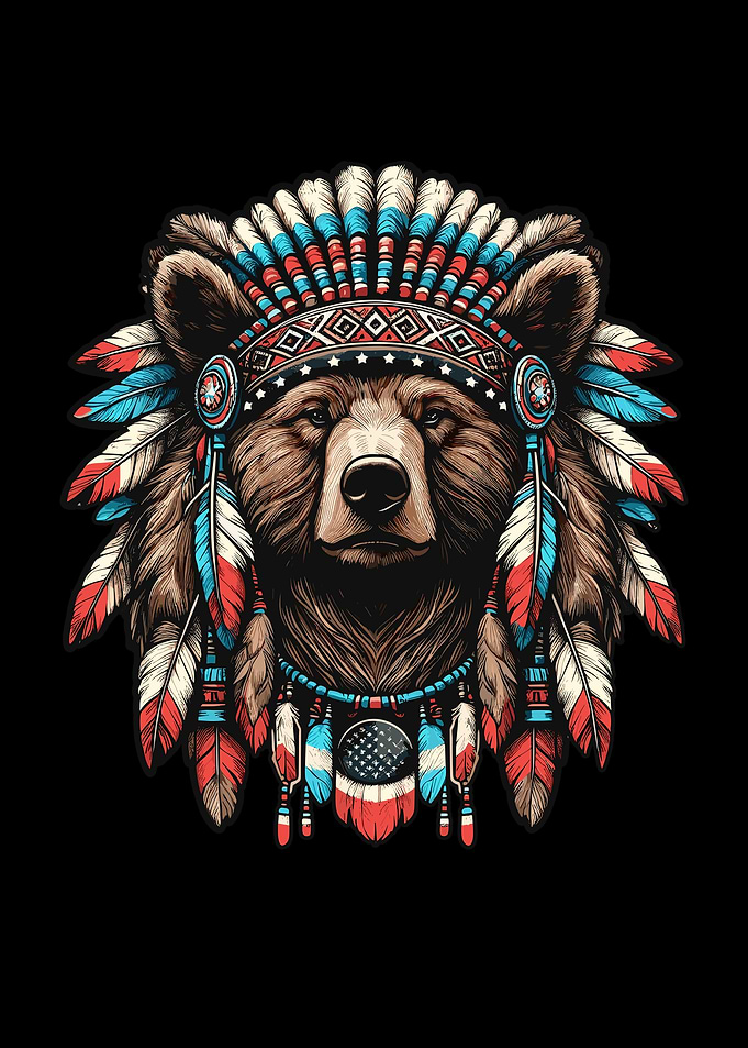 Bear with Tribal Headdress