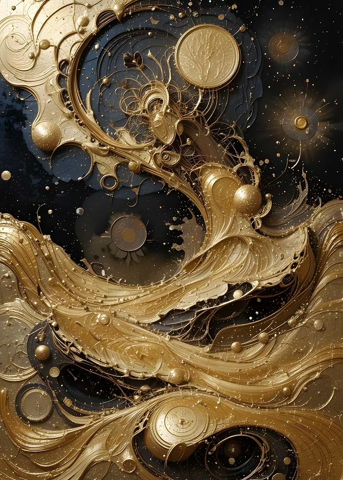 Abstract Gold Swirls