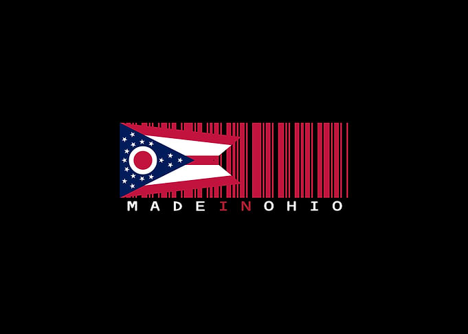 Ohio Flag Barcode Design