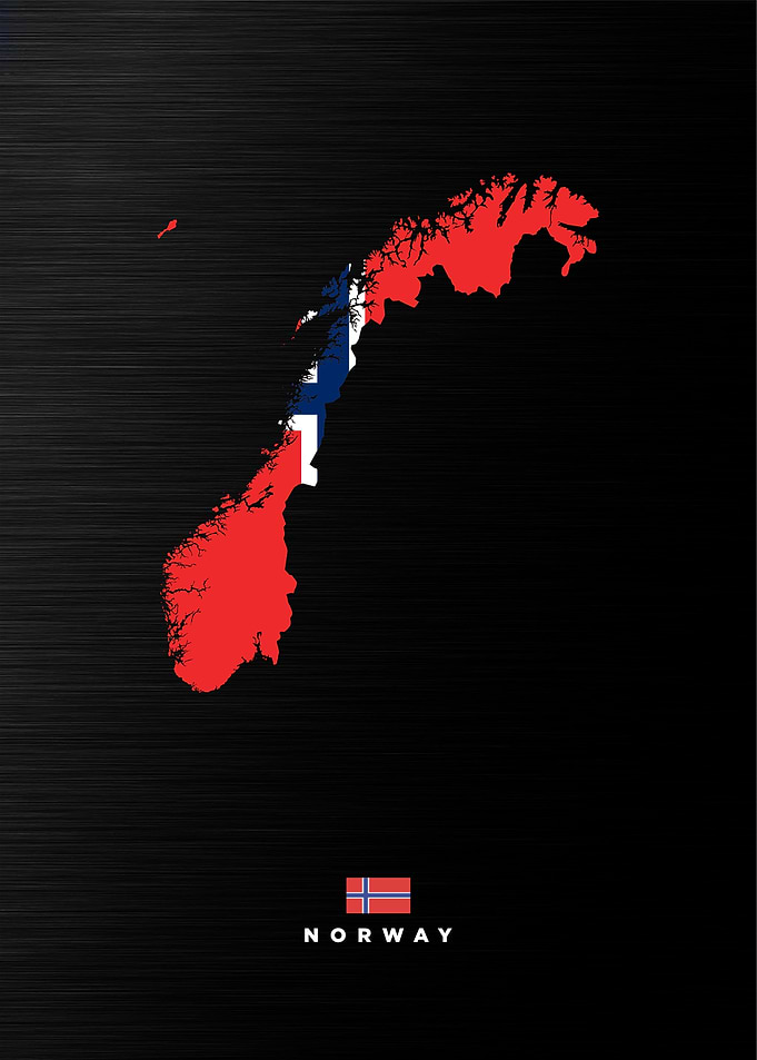 Norway Map with Flag