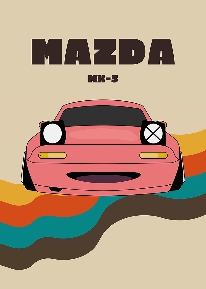 Mazda MX-5 Retro Poster
