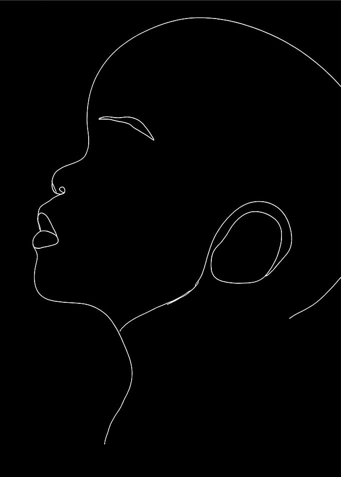 Child Line Art Portrait