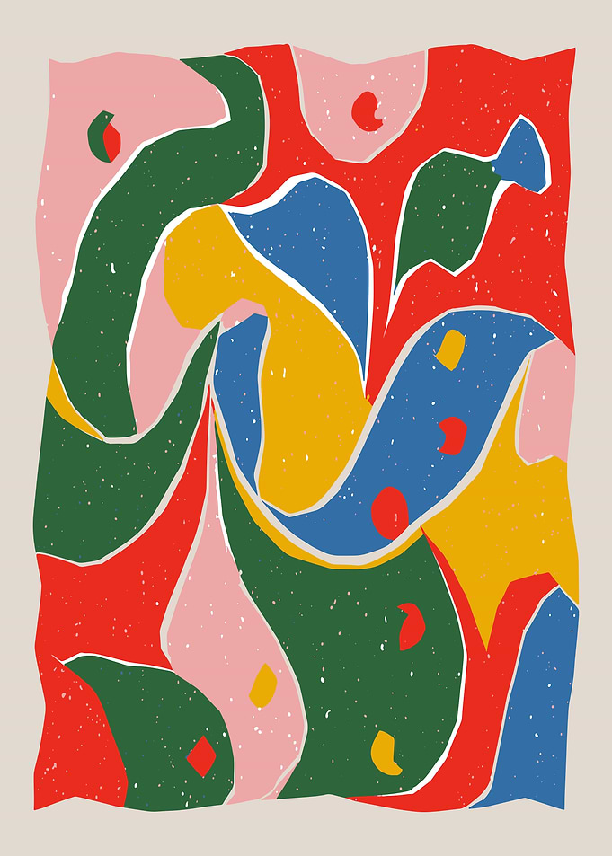 Vibrant Abstract Flow with Bold Colors