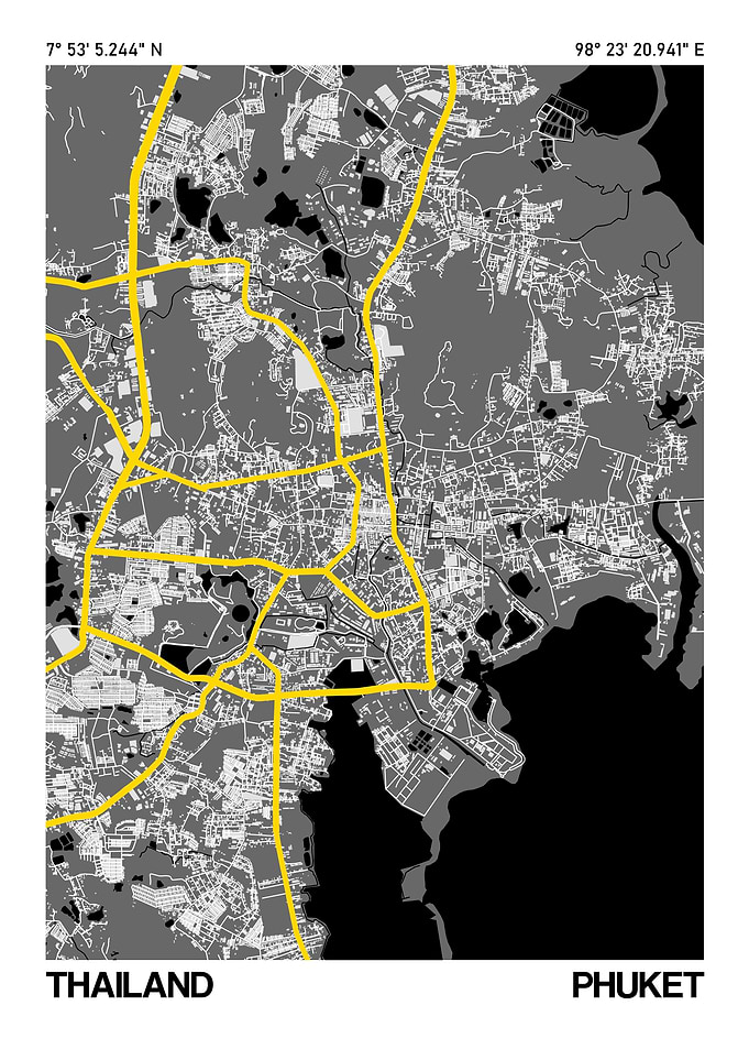 Phuket City Street Map