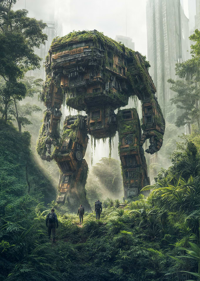 Giant Robot in Jungle