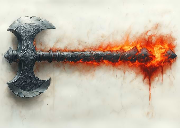 Fiery Double-Headed Axe