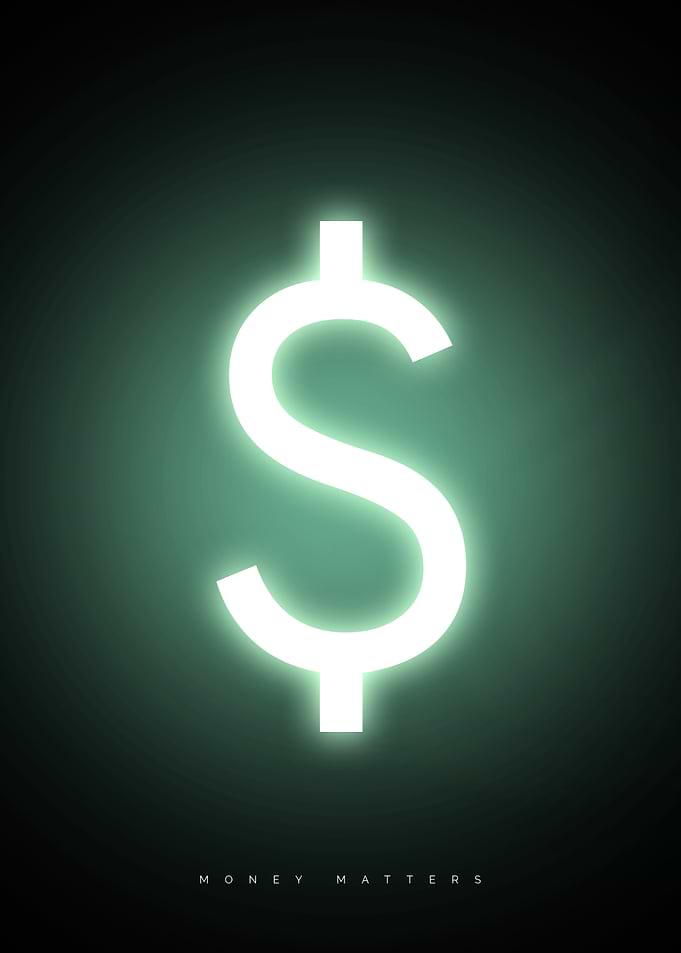 Money Matters | Neon-Inspired Wall Art for Modern Spaces