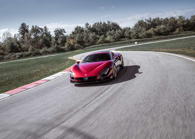 Red Sports Car on Track