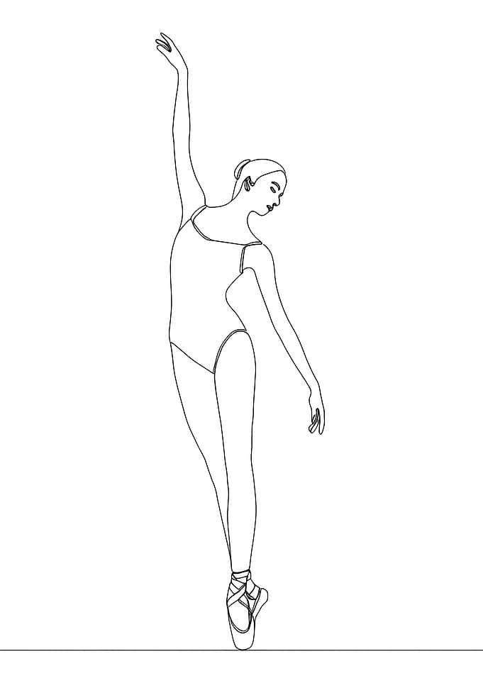 Ballet Dancer Line Art