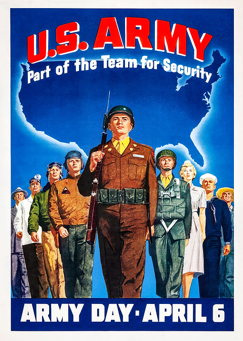 US Army Recruitment Poster — retro advertising art on metal