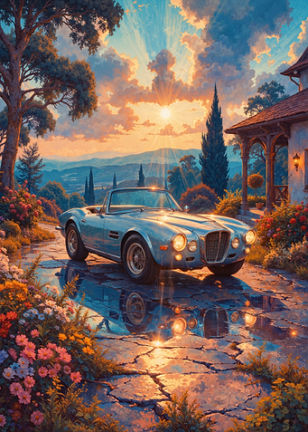Classic Car Sunset
