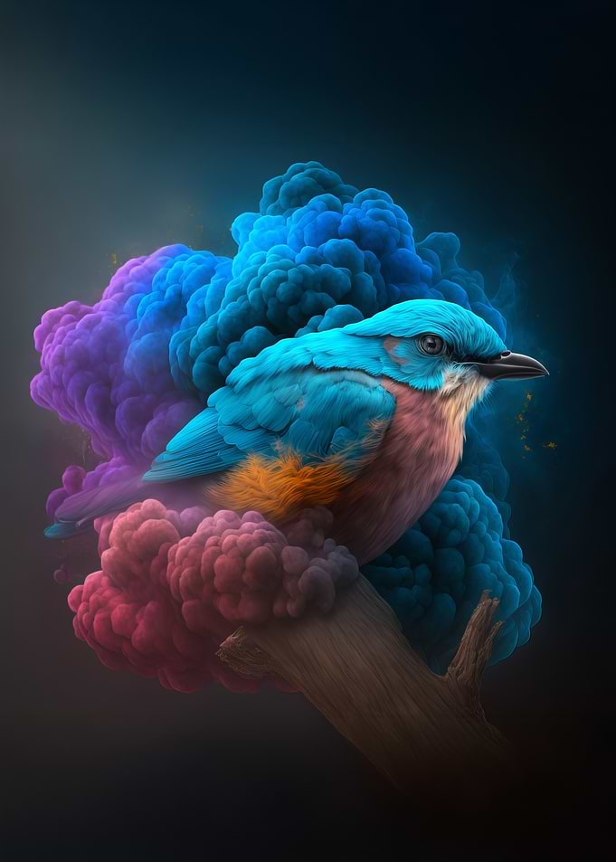 Blue Bird in Smoke