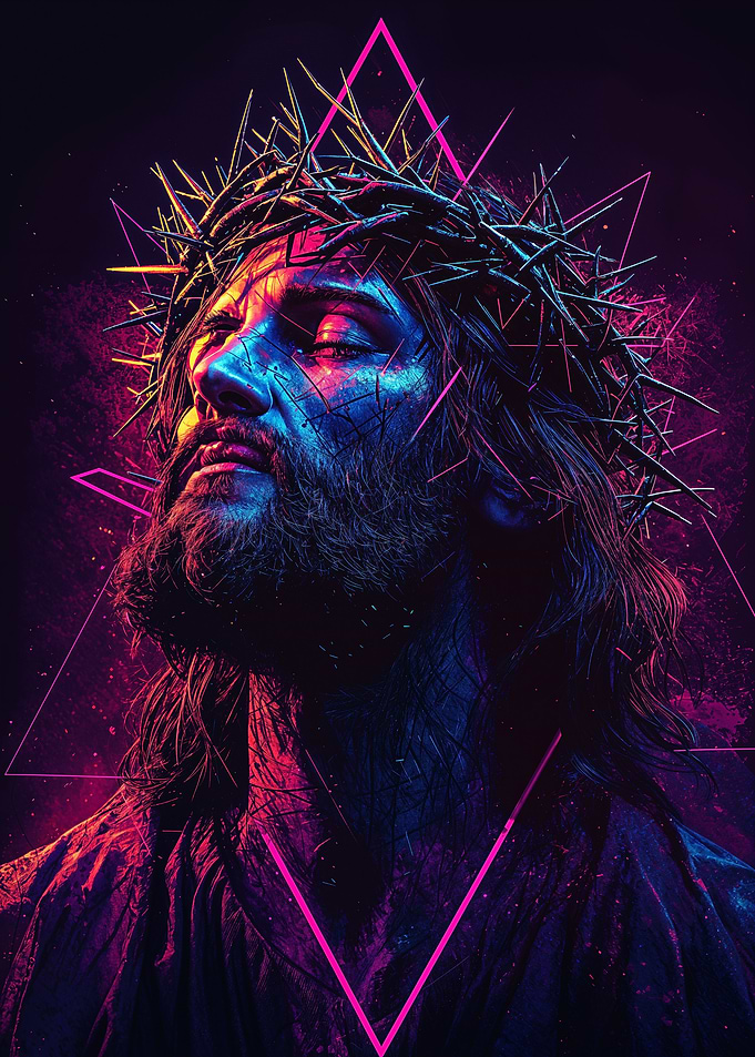 Jesus Christ Neon Art