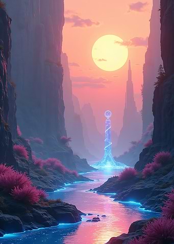 space Sunset Landscape