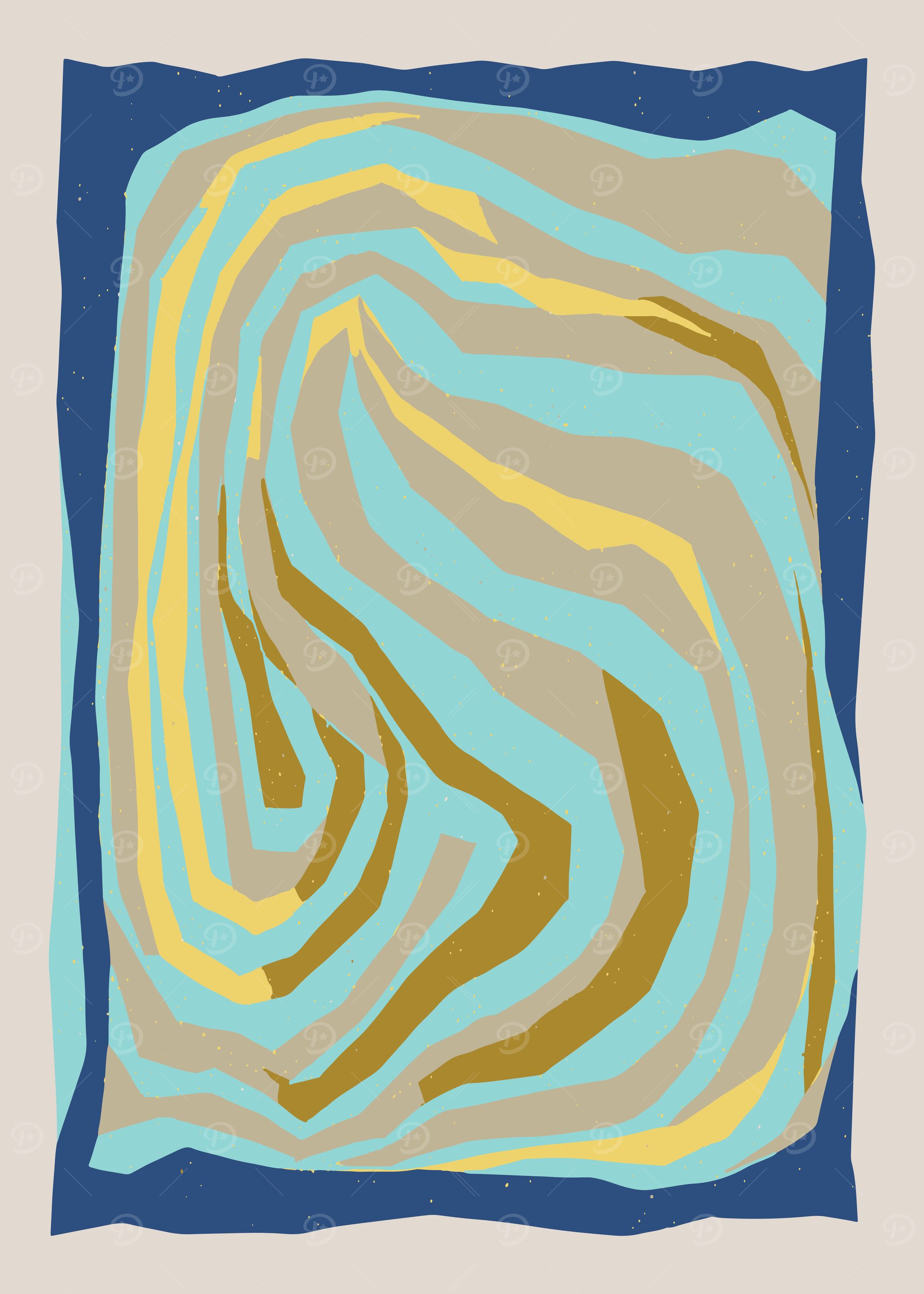 Abstract Swirl in Earth and Sky Tones