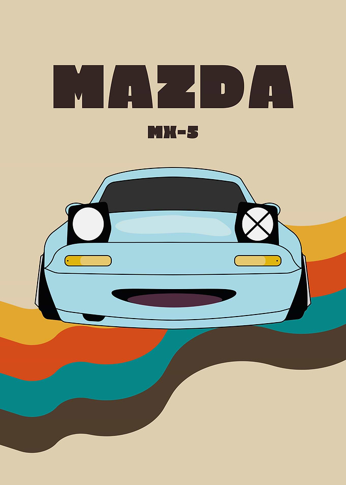 Mazda MX-5 Retro Poster