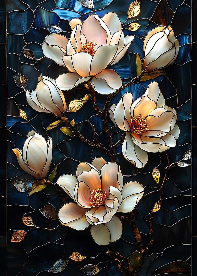 Stained Glass Magnolia