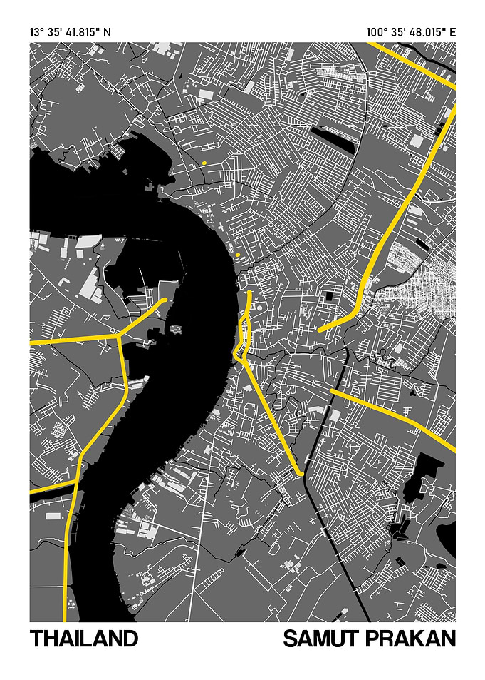 Samut Prakan City Street Map