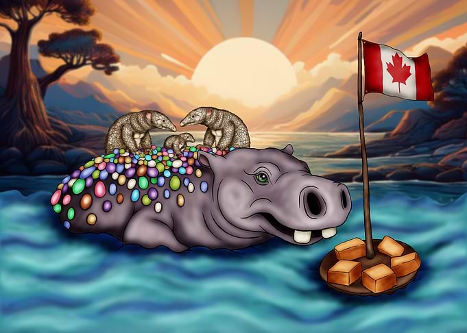 Hippo with Pangolins